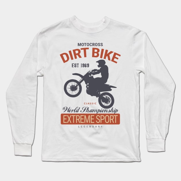 Classic Motocross Extreme Sport Long Sleeve T-Shirt by KewaleeTee